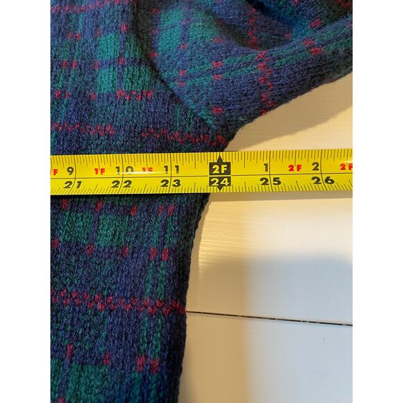 Vintage Nor’ easterly Tradition Scottish Wool Plaid Cardigan Sweater Sz XL - Picture 10 of 11
